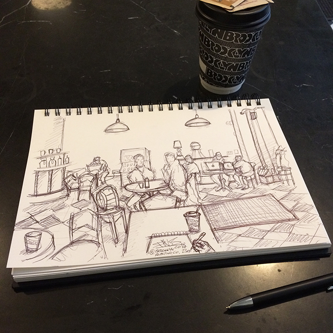 BROOKLYN ROASTING COFFEE NEW YORK SKETCH