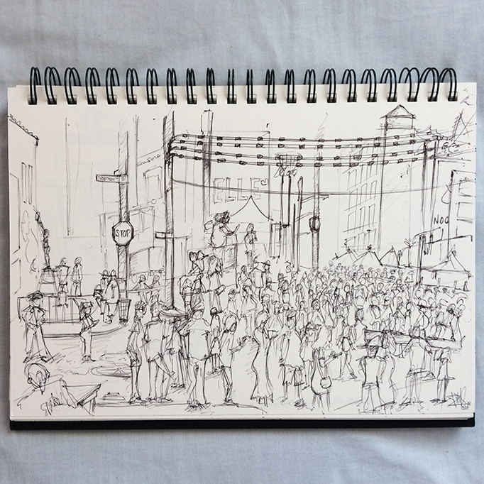 BUSHWICK ART COLLECTIVE BLOCK PARTY NEW YORK SKETCH