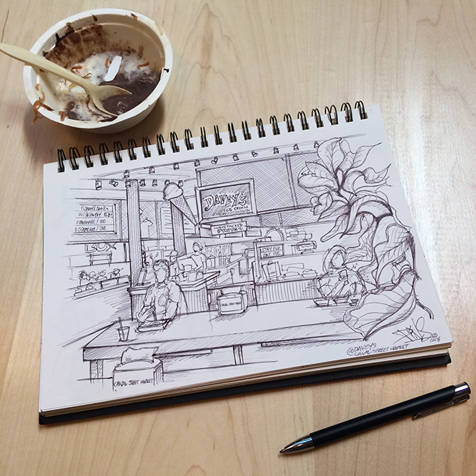 DAVEYS ICE CREAM NEW YORK SKETCH