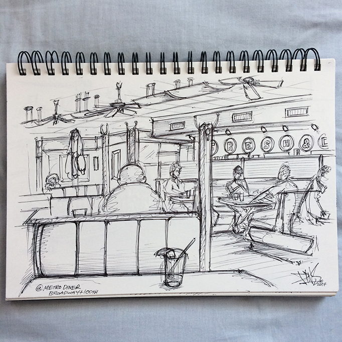 METRO DINER NEW YORK SKETCH